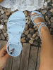 2026 Women's Round Toe Closed Toe Thin Strap Metal Buckle Back Strap Flat Slide Sandals, Minimalist Casual Style